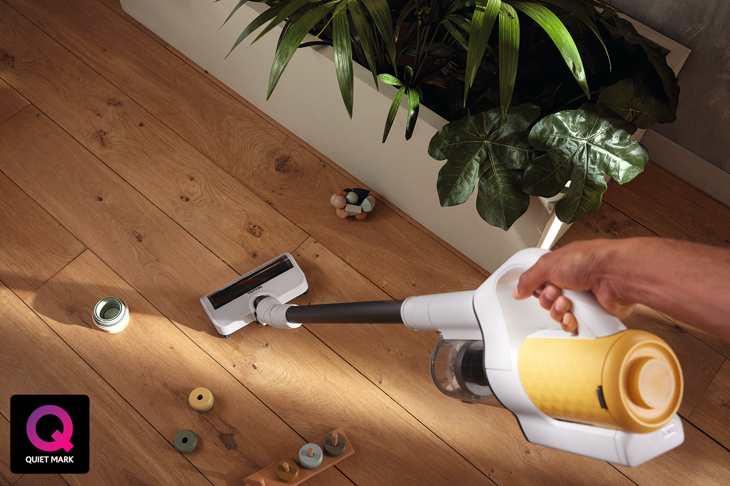 Above: Miele Duoflex HX1 Sunset Yellow Cordless Vacuum Cleaner