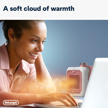 De'Longhi HFX10B03.PK Capsule Desk Personal Fan Ceramic Heater image 2