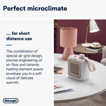 De'Longhi HFX10B03.PK Capsule Desk Personal Fan Ceramic Heater image 3