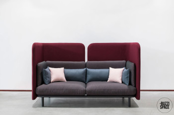 BuzziSpace BuzziSpark Soft Lounge Sofa with Acoustic Shelter image 3