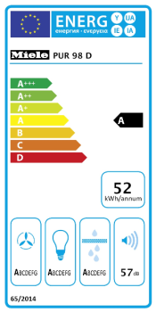 Miele PUR 98 W Chimney Cooker Hood image 2
