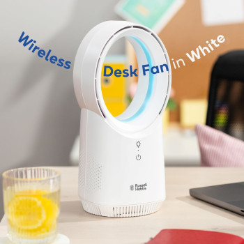 Russell Hobbs RHBLDLUSB25 White Compact Wireless Desk Fan image 5