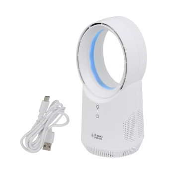 Russell Hobbs RHBLDLUSB25 White Compact Wireless Desk Fan image 3
