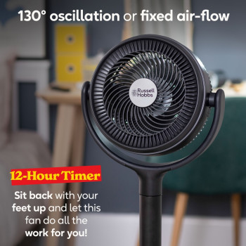 Russell Hobbs RHPCF360 Charcoal Grey Pedestal Circulator Fan image 8