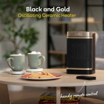 Russell Hobbs RHCH2001G Black & Gold Oscillating Ceramic Heater image 8