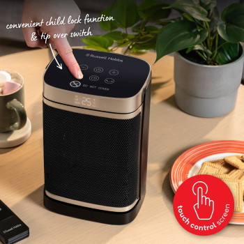 Russell Hobbs RHCH2001G Black & Gold Oscillating Ceramic Heater image 7
