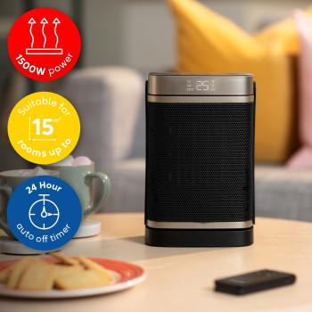 Russell Hobbs RHCH2001G Black & Gold Oscillating Ceramic Heater image 6
