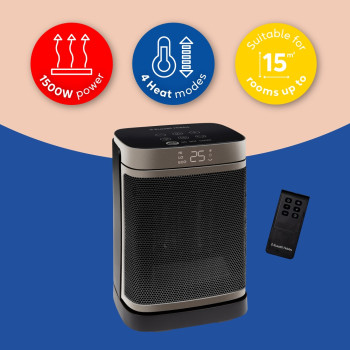 Russell Hobbs RHCH2001G Black & Gold Oscillating Ceramic Heater image 4