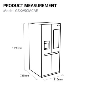LG InstaView™ ThinQ™ GSXV90MCAE American Fridge Freezer image 10