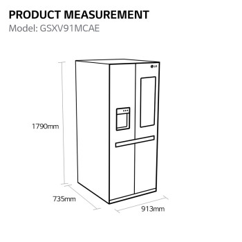 LG InstaView™ ThinQ™ GSXV91MCAE American Fridge Freezer image 10