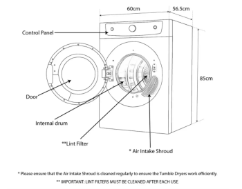 Bush DHB7VTDB 7KG Vented Tumble Dryer image 5