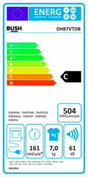 Bush DHB7VTDB 7KG Vented Tumble Dryer image 6