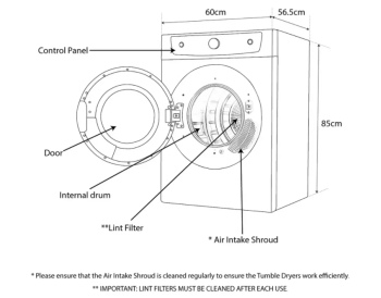 Bush DHB7VTDW 7KG Vented Tumble Dryer image 5