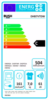 Bush DHB7VTDW 7KG Vented Tumble Dryer image 6