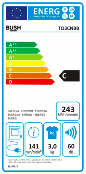 Bush TD3CNBB 3KG Vented Tumble Dryer image 6