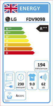 LG V9 FDV909B EcoHybrid™ 9kg Tumble Dryer image 11