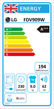 LG Eco Hybrid™ FDV909W 9Kg Heat Pump Tumble Dryer image 11