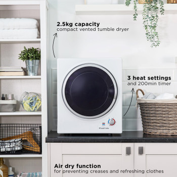 Russell Hobbs RH3VTD800 Compact Vented Tumble Dryer image 3