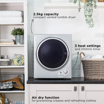 Russell Hobbs RH3VTD800S Compact Vented Tumble Dryer image 5