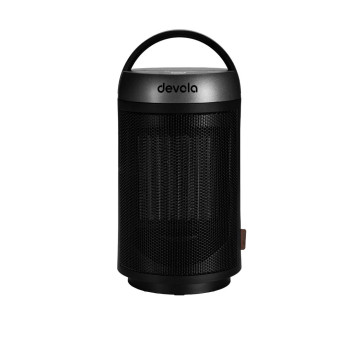 Devola DVSFH15BS Black & Silver 1500W Portable Ceramic Fan Heater
