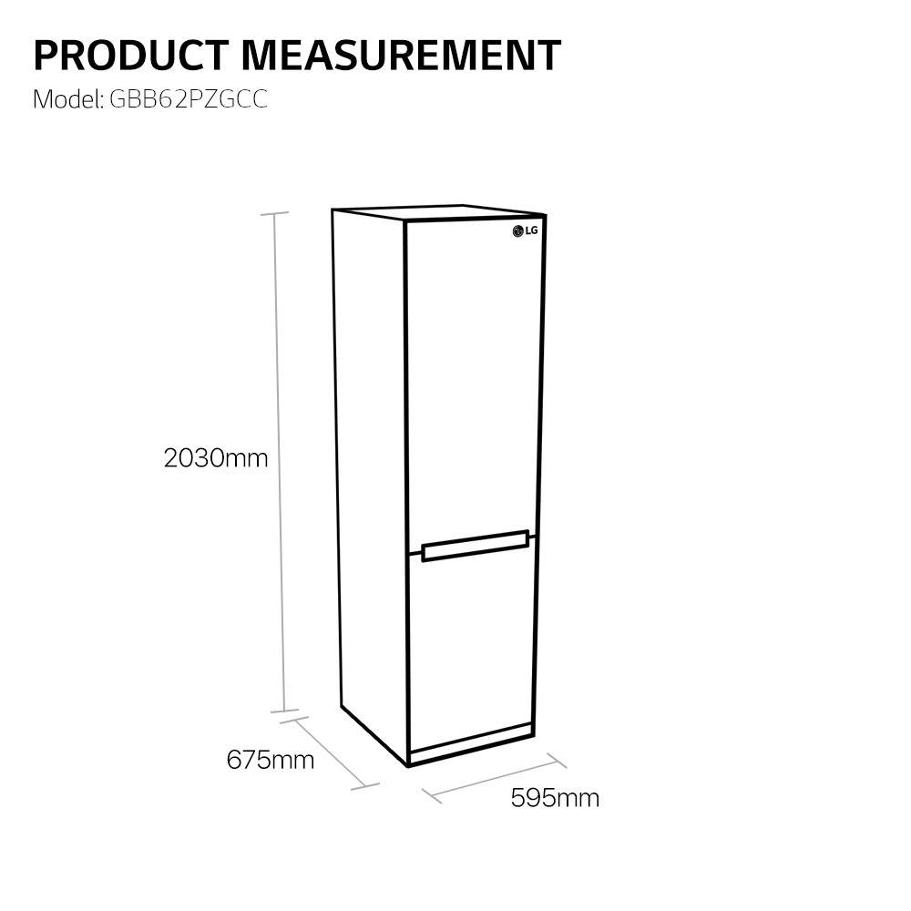 Quiet Mark LG NatureFRESH™ GBB62PZGCC Fridge Freezer