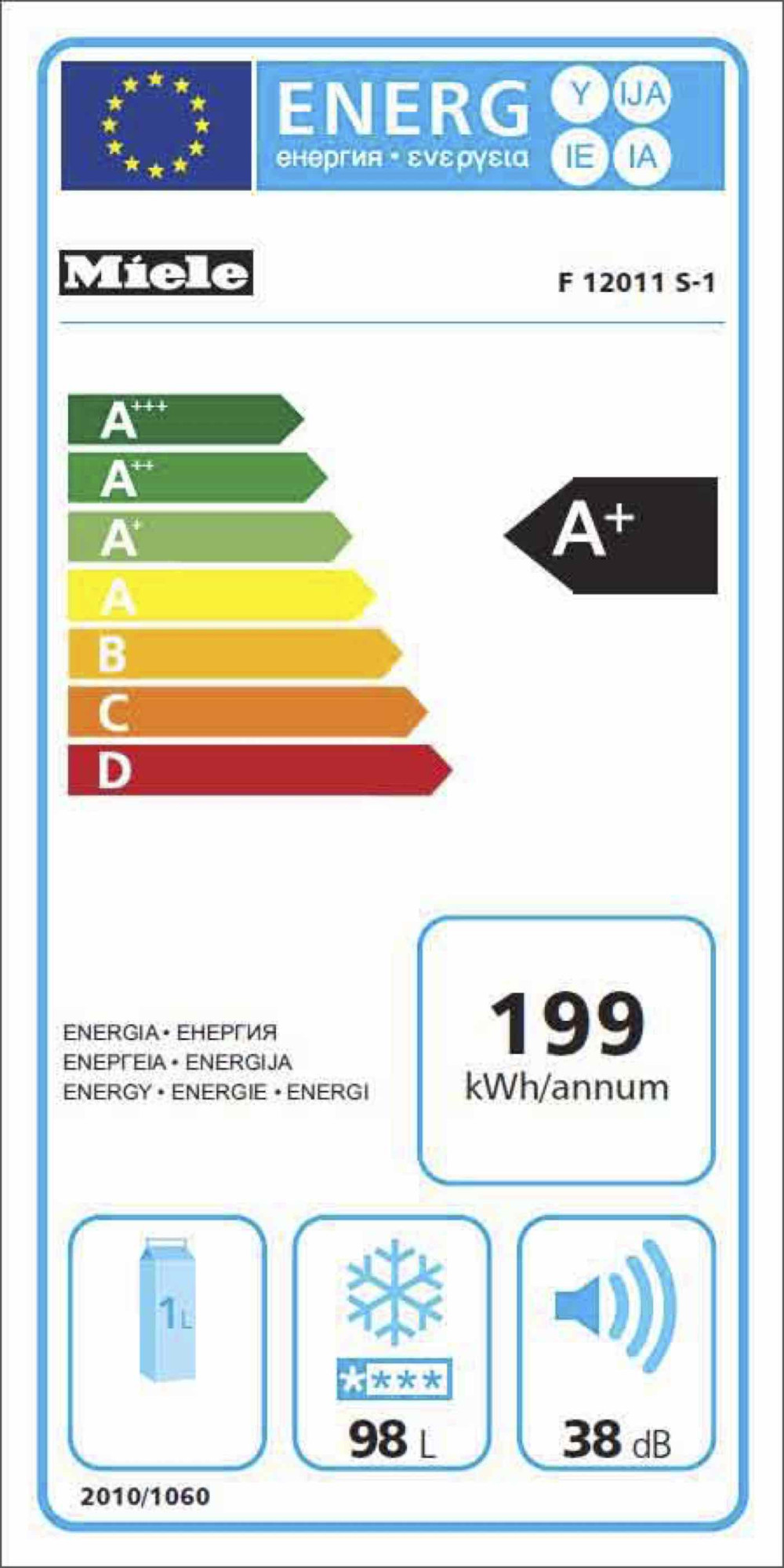 Quiet Mark Miele F 12011 S1 Freezer